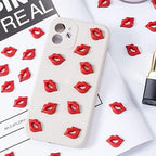 PAGOW 200Pcs Flatback Lip Pendent, Acrylic Red Gloss Sexy Kiss Charm for Valentine's Day Decoration Jewelry Making Findings DIY Phone Case Nail Scrapbook Craft Art Accessories