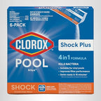Clorox® Pool&Spa™ Shock Plus, for Crystal Clear Swimming Pool Water, Swim-ready in 15 minutes, Suitable for vinyl pools 12 Count (Pack of 1)