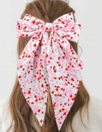 Valentine's Day Hair Bows for Women Hair Ribbon Bow Hair Clips with Long Tails Vintage Hair Accessories for Women Valentine's Day Hair Bows for Women Heart Hair Bow