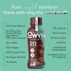 OWYN Only What You Need Vegan Protein Shake, 20g Plant Based Protein from Organic Pumpkin seed, Organic Flax oil, Pea, Prebiotics, Gluten and Soy Free (Dark Chocolate, 24 Pack)