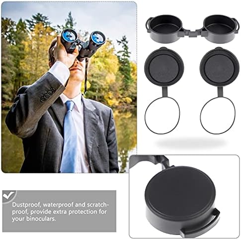 3Pcs Rubber Objective Lens Cover Eyepiece Flip- Open Scope Cover for Binoculars Telescope Accessories (Black)