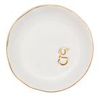 COLLECTIVE HOME - Ceramic Jewelry Tray, Decorative Trinket Dish for Rings Earrings Necklaces Bracelet Watch Keys, Birthday Mother's Day for Women, 4.75", White Surface (G)