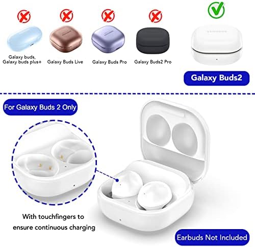 Wired Charging Case Compatible with Samsung Galaxy Buds 2(SM-R177), Replacement Charger Case Dock Station for Galaxy Buds 2 Bluetooth Earbuds (White)