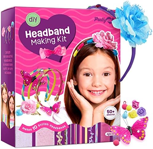 Headband Making Kit for Girls - Make Your Own Fashion Headbands for Kids - DIY Hair Accessories Set - Arts & Crafts Easter Gift for Ages 5-12 Year Old Girl - Little Children's Art & Craft Gifts