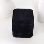 Black Velvet Ring Box – Luxury Soft Velvet Jewelry Gift Box for Engagement, Wedding, Proposal & Storage (2.5″ Square)