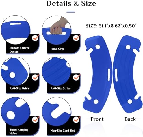 Curved Transfer Board Wheelchair Accessories for Transferring to Wheelchair ，Chair, Bed, Toilet, Car for Patient, Elderly, Disabled, 31.1 * 9.84 * 0.46" 3.64 lbs ABS Transfer Devices (Blue)