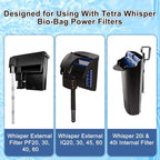 16 Pack Filter Cartridge for Tetra Whisper Bio-Bag Filters,Large Replacement Filter Cartridges for Aquariums Compatible with Tetra Whisper Filters 20i,40i/IQ20,30,45,60/PF20,30,40,60 and ReptoFilter