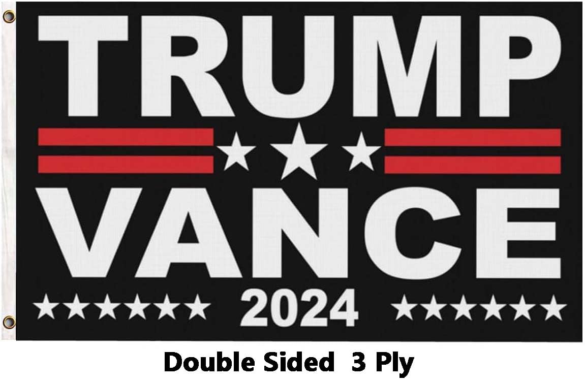 Trump Vance 2024 Flag 3x5 Donald Trump J.D. Vance 2024 America President Flags Made in USA Outdoor Double Sided 3 Ply Heavy Duty Banner with 2 Brass Grommets UV protection Fade Resistant for Indoor Outdoor Decor Gift