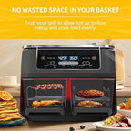 Ninja Dual Air Fryer Accessories, 2Pcs Air Fryer Rack, BBQ Rack with 4 Skewers, for Ninja Foodi DZ201 DZ401 and Ninja 8QT-10QT Air Fryers, 100 Paper Liners - 5Pcs Set