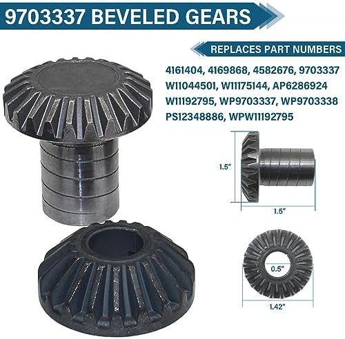 Worm Gear Kit Compatible With KitchenAid Whirlpool 5QT & 6QT Mixer Gear Parts Replacement, Worm Follower Gear Kit 9706529 W11086780 9709511 9703337 9709231