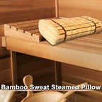 Bamboo Sauna Headrest Pillow Natural Sauna Backrest Sauna Neck Rest for Head Support Home Spa Gym Accessories Chinese Style Steam Rooms Handmade Wood Hollow Pillow for Household Relaxing Rest Body