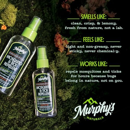 Murphy's Naturals Mosquito & Tick Bug Repellent Spray, Oil of Lemon Eucalyptus for Skin + Outdoor Gear, DEET-Free, 2 Ounce Pump, 3-Pack