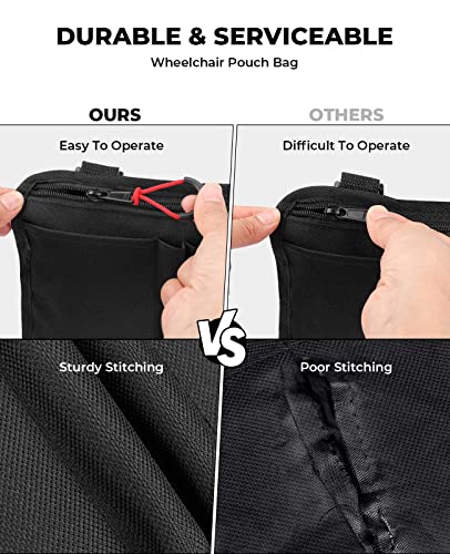 Wheelchair Side Bag with Cup Holder, Wheelchair Armrest Pouch Accessories for Walker, Rollator, Electric Scooter Wheelchairs, Ideal Gift for Mother's Day & Father's Day