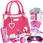 Officygnet Play Purse for Little Girls, Pretend Princess Play Girls Toys for 3 4 5 6 7 8 Year Old, Toddler Purse with Accessories, Kids Toy Purse Birthday for Girls Ages 3-5 4-5 6-8