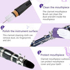 Boao 23 Pcs Clarinet Cleaning Kit All in One Accessories Set with Swab, Reeds, Cork Grease, and Thumb Rest Essential Care Kit for Clarinet Wind Instruments(Purple)