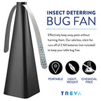 Treva Chemical Free Bug Fan Fly Deterrent with Holographic Blades to Clear Bugs, Mosquitoes, and Flies, Battery Powered Fly Fan