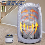 Smartmak Portable Sauna Tent, Foldable One Person Full Body Spa for Detox Therapy Without Steamer - Grey