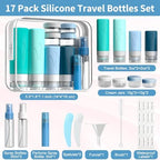 INSFIT Silicone Travel Bottles Set, 17 Pack Travel Size Toiletries, Leakproof Travel Bottles for Toiletries, Travel Accessories for Women, Airplane Travel Essentials, Travel Containers for Toiletries