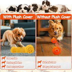 Interactive Dog Toys Ball, Self Rolling Dog Ball with Cover Anti-Chewer for Small/Medium/Large Puppy Pet Toys, Active Rolling Ball for Dogs Enrichment, Motion Activated Toys That Move its Own Orange