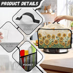 GLENLCWE Field Sunflower Crock Pot Cover Dust Cover Butterfly Slow Cooker Covers Oval Foldable Portable Dust Covers for 6qt Instant Pot and 6qt Slow Cooker Kitchen Accessories