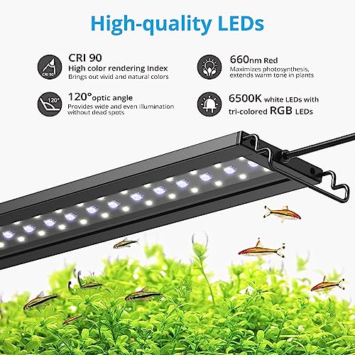 NICREW C10 24/7 LED Aquarium Light for Plants, 12-18 Inches, 9W, Full Spectrum Fish Tank Light with Timer, Brightness Adjustable