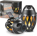 2 Pack Outdoor Bluetooth Speakers Waterproof Wireless, Birthday Gifts for Men Dad, LED Flame Ambient Light, Camping Patio Accessories, Unique Gifts for Him Husband Boyfriend Dad Gifts