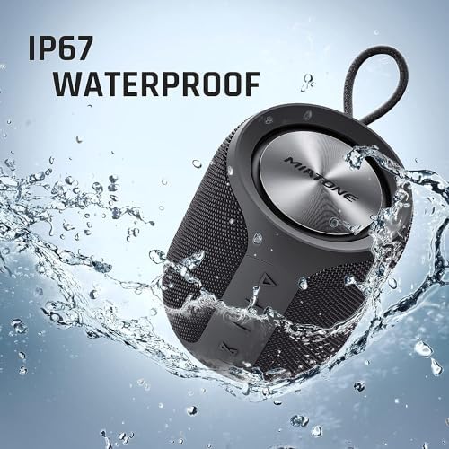 MIATONE QBOX - 16W Bluetooth Speaker IP67 Waterproof Speaker with Deep Bass, Portable Speaker for Beach Camping Accessories, Gifts for Men Fathers Women Mothers Him Her - Black