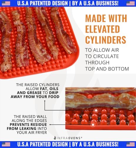 Air Fryer Liners Set of 3 with Silicone Mat, Heat Resistant Mats for Air Fryer Compatible with Ninja, Chefman, Instant Pot, Ultrean + more, Air Fryer Parchment Paper Liners Replacement Reusable Mats