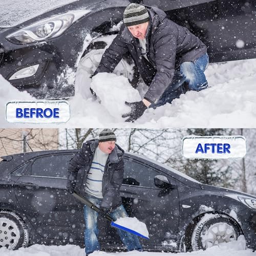 ORIENTOOLS Collapsible Snow Shovel with D-Grip Handle and Durable Aluminum Edge Blade, Portable Snow Shovel for Your Car, Truck, Recreational Vehicle, etc. (Blade 11")