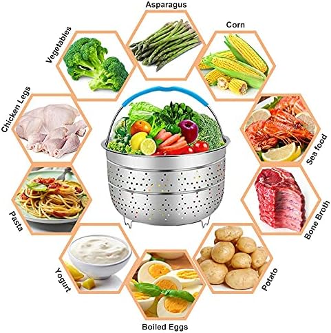 Accessories for Instant Pot, Sugaroom Pressure Cooker Accessories Set Compatible with Instant Pot Accessories 6 qt 8 quart - 2 Steamer Baskets, Springform Pan, Egg Rack, Egg Bites Mold and More