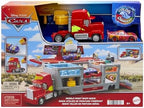 Mattel Disney Pixar Cars Transforming Truck & Toy Car Playset, Color Changers Paint Shop Mack with Detachable Cab, Lightning McQueen & Accessories