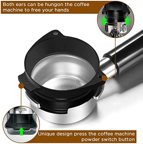 2023 New Upgraded 54mm Espresso Dosing Funnel | Hands-Free Dosing Funnel Espresso Machine Accessories | 54mm Funnel Replacement Fit for Breville Machine 870/879/880/875 (Black)