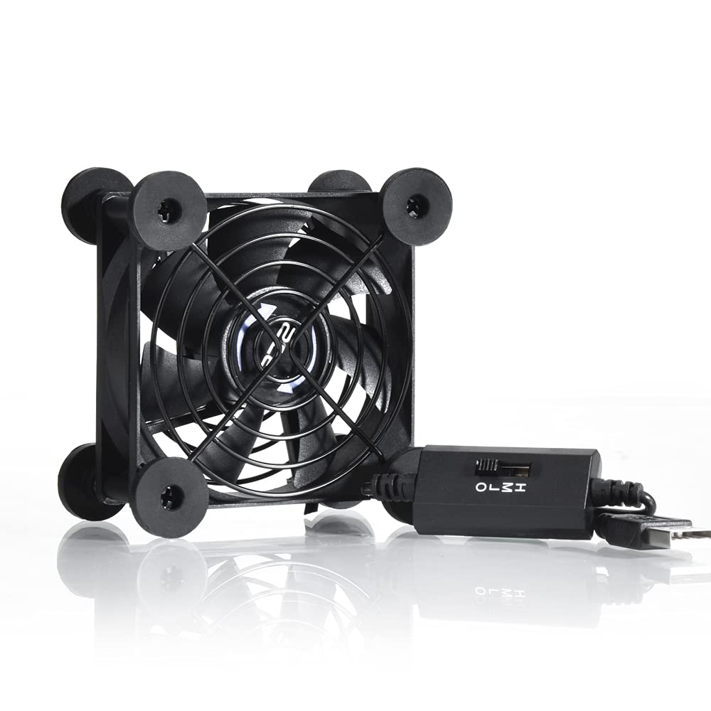 Quiet 80mm USB Fan, 5V USB Portable Cooling Fan for Flat Panel Xbox DVR PlayStation Router TV Receiver Computer Cabinet Cooler