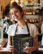 Slohif Server Book for Waitress Cute Serving Books with Zipper Pocket Accessories Leather Server Check Book Restaurant Waiter Server Booklet Ticket Book Holder Beauty