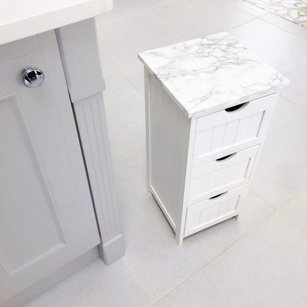 Glossy Marble Contact Paper Granite White/Grey Kitchen Countertop Cabinets Furniture Refurbishment Wall Paper Thick Removable Wallpaper Peel and Stick Wall Decor Vinyl Wrap 11.8"x78.7"