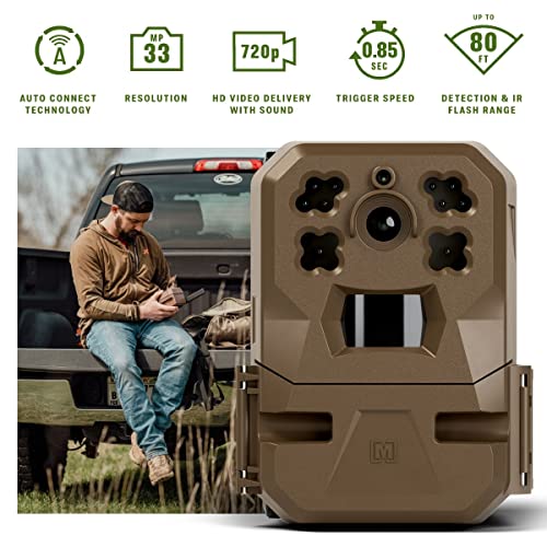 Moultrie Edge Cellular Trail Camera - Auto Connect - Nationwide Coverage - HD Video-Audio - Built in Memory - Cloud Storage - 80 ft Low Glow IR LED Flash