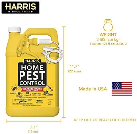Harris Home Insect Killer, Liquid Gallon Spray with Odorless and Non Staining Residual Formula - Kills Ants, Roaches, Spiders, Fleas, Mosquitos, Moths, Scorpions, Flies and Silverfish