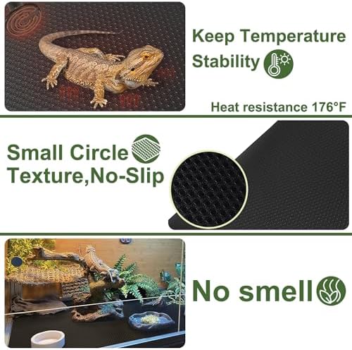 Reptile Carpet,Bearded Dragon Tank Accessories,Reptile Mat, Leopard Gecko Substrate,Bearded Dragon Tank Flooring,Snake,Tortoise Bedding(18" × 79 ", 2 PCS Grey Thicker Mat)