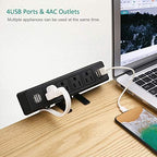 VILONG Desk Clamp Power Strip with USB Port, 4 Outlet Desktop Mount Charging Power Station,on Desk Edge Power Outlet Office Accessories - 6.5Ft Extension Cord