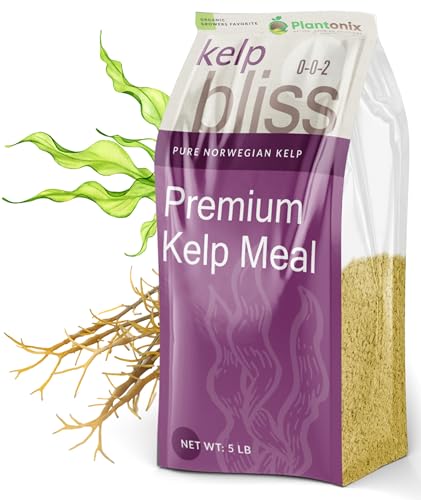 Kelp Bliss - Pure Kelp Meal - Organic Kelp Fertilizer for Growing Healthy Plants, Crops, and Gardens! Increases Fruit and Vegetable Yield! (5 lbs)
