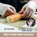 OKIAAS Disposable Gloves L, Food Safe, Bulk of 200 Pcs|Latex and Powder-Free Clear Vinyl Gloves for Cleaning, Food Prep
