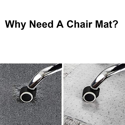 Azadx Carpet Floor Chair Mat for Low, Standard and No Pile Carpeted Floors - Plastic Desk Chair Mat for Easy Rolling - Durable Carpet Protector (30 x 48'' Rectangle)