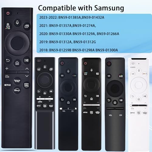 Replacement for Samsung Smart TV Voice Remote: Compatible with BN59-01385A(No Solarcell),for Most 2018 to 2023 Frame/Crystal/UHD/QLED/QLED/Curved 4K 8K TVs