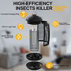 Bug Zapper with Light Sensor, Mosquito Zapper Outdoor 4200V Electric Insect Killer, Waterproof Mosquito Killer, Fly Zapper, Fly Trap for Home Backyard Garden Patio, Mosquito Repellent Outdoor
