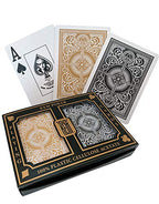 KEM Arrow Poker Size Playing Cards: 2 deck set Black and Gold, Wide Jumbo Index