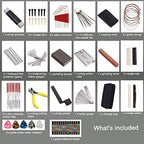 72PCS Guitar Tool Kit，Professional Guitar Repairing Maintenance Tool Kit with Guitar Strings Picks Bridge Pins Gauge Guitar Accessories Gift for Acoustic Guitar Electric guitar Ukulele Bass Banjo