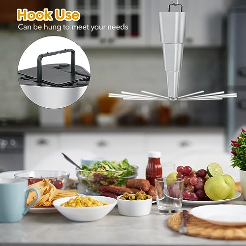 PIMAG Fly Fans for Tables, Fly Repellent Fan Indoor Outdoor with Holographic Blades Keep Flies Away, Batteries Powered Bug Repellent Outdoor for Picnic, Party, Kitchen, and BBQ, 4 Pack Silver