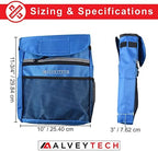 AlveyTech Saddle Bag for Mobility Scooter, Wheelchair, & Electric Power Chair (Large, Blue) - Accessories Holder Armrest Side Pouch Storage Organizer Bags for Adults, Water-Resistant, Easy Install