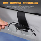 AICEL Sunglasses Holders for Car Sun Visor, Leather Eyeglasses Hanger Mounter, Magnetic Glasses Holder and Ticket Card Clip, Auto Interior Accessories Universal for SUV Pickup Truck