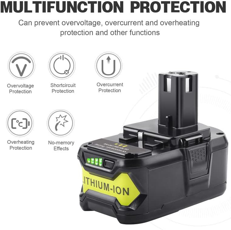 [2 Pack] 18V 6000mAh 18V RB18L50 Replacement Battery for P102 Ryobi Lithium Ion P103, P104, P105, P107, P108, P109 P122 Cordless Power Tools
